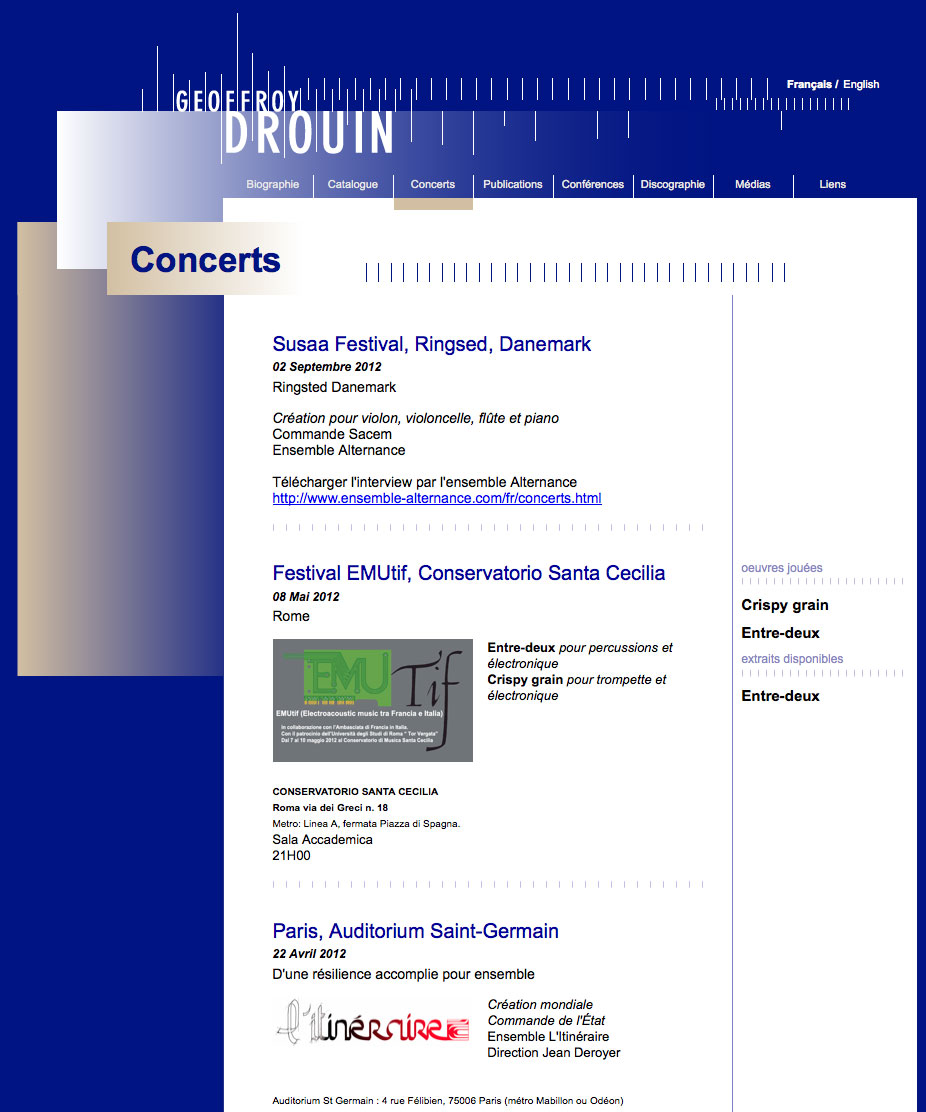 Geoffroy Drouin -  Concerts