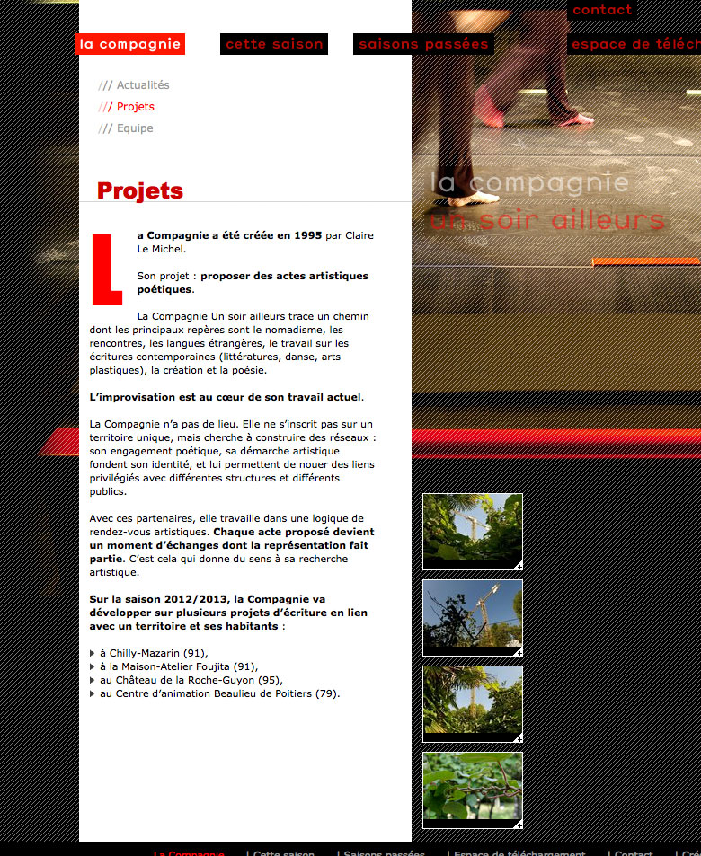 La Compagnie "Un Soir Ailleurs" - Projet